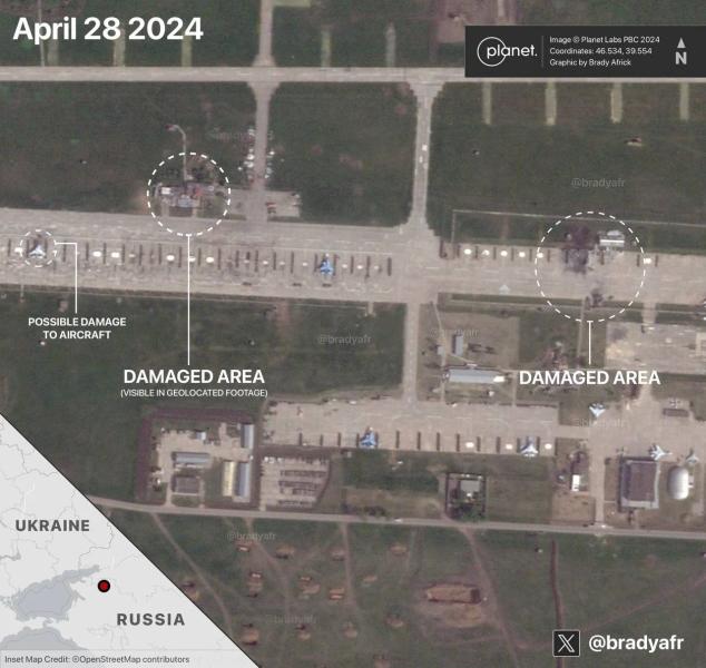 Удар по аэродрому "Кущевская" в России: появились спутниковые снимки с последствиями атаки