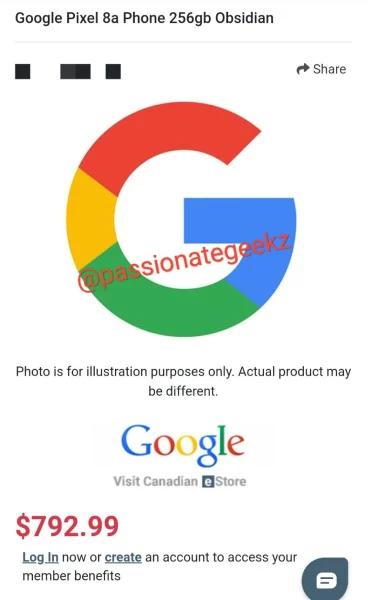 Утечка информации о цене Google Pixel 8a: стоимость выше, чем у предшественника