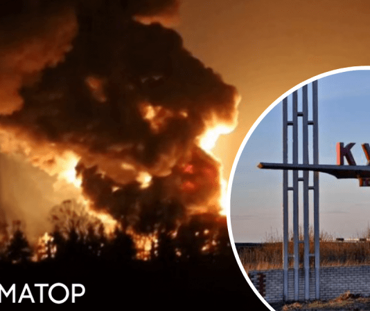 В Курске раздались взрывы и начался масштабный пожар: власти заявляют об атаке БПЛА (видео)