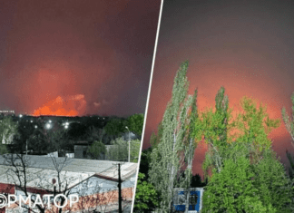 В оккупированном Мариуполе масштабный пожар, предварительно, произошел «прилет» по казармам захватчиков (фото)