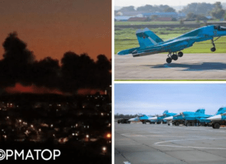 В России беспилотники массово атаковали военный аэродром: пишут о десятках взрывов (видео)