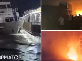 Беспокойная ночь в России: под Москвой горел состав газовых баллонов, в Санкт-Петербурге столкнулись корабли (видео)