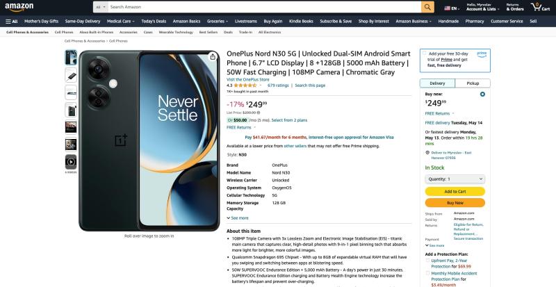Не только OnePlus Nord N30 5G: на Amazon сейчас можно купить по акционной цене OnePlus Pad