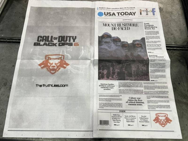 "Правда врет": в тематической газете, посвященной Call of Duty: Black Ops 6, можно рассмотреть официальный логотип игры