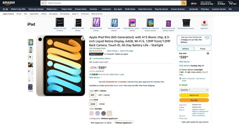 Предложение дня: iPad Mini 6 на Amazon со скидкой $100
