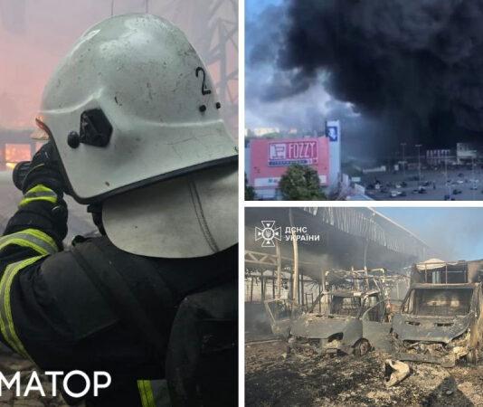 Прокуратура показала на видео момент прилета российских бомб по Эпицентру в Харькове