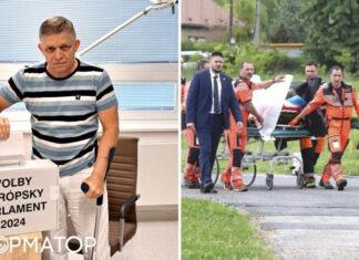 Фицо проголосовал на выборах в Евапарламент из больницы и на костылях, сделав новое антиукраинское заявление