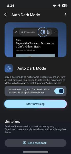 Google добавляет автоматический темный режим для веб-сайтов в своем приложении для iPhone