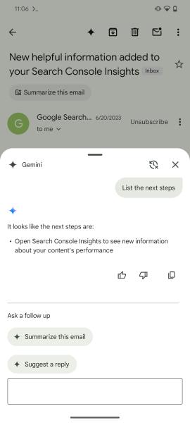 Google добавляет больше функций с искусственным интеллектом Gemini в Gmail на Android