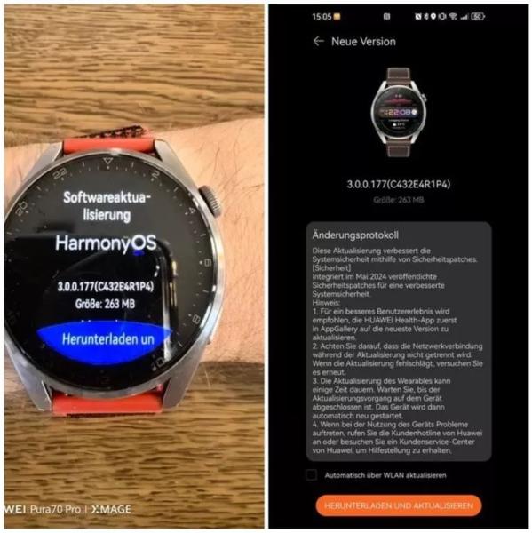 Пользователи глобальной версии Huawei Watch 3 Pro начали получать новое обновление HarmonyOS