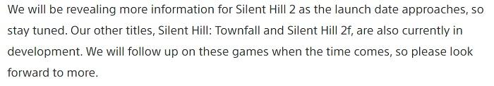 Работа над двумя проектами по франшизе Silent Hill с подзаголовками Townfall и F идет по плану: продюсер серии успокоил фанатов