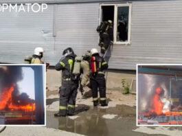 В Новосибирске РФ загорелся склад с нефтепродуктами: масштабный пожар тушат полсотни спасателей