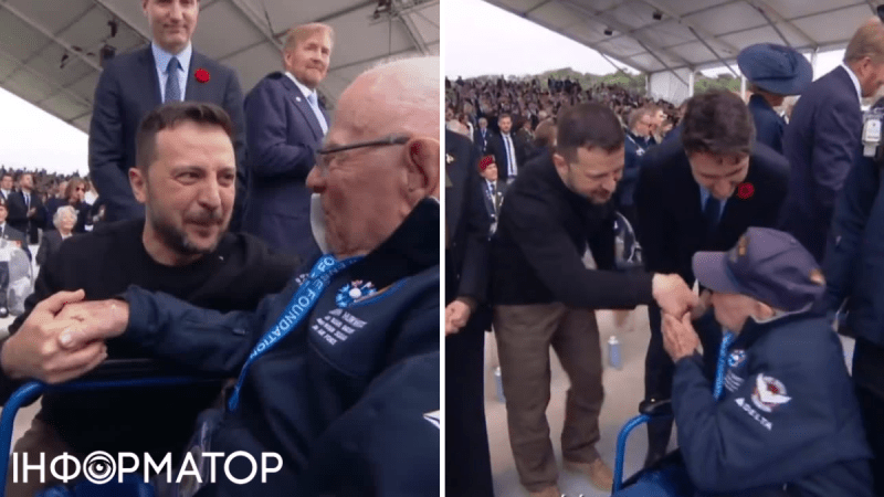 Ветеран Второй мировой пытался поцеловать руку Зеленского: как отреагировал президент – видео