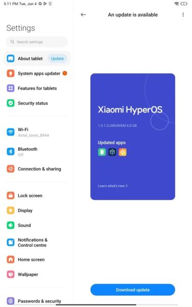 Xiaomi начала обновлять Redmi Pad SE до HyperOS: что нового и когда ждать прошивку
