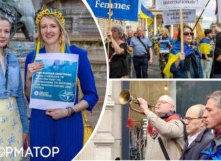 Украинцы в Париже вышли на марш с призывом поддержать вступление Киева в НАТО