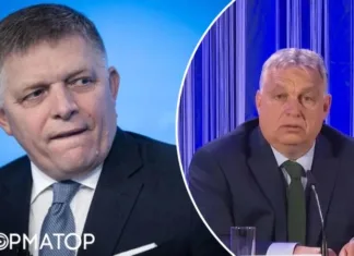 Впервые после покушения: словацкий премьер Фицо появился на публике и выступил с дифирамбами Орбану