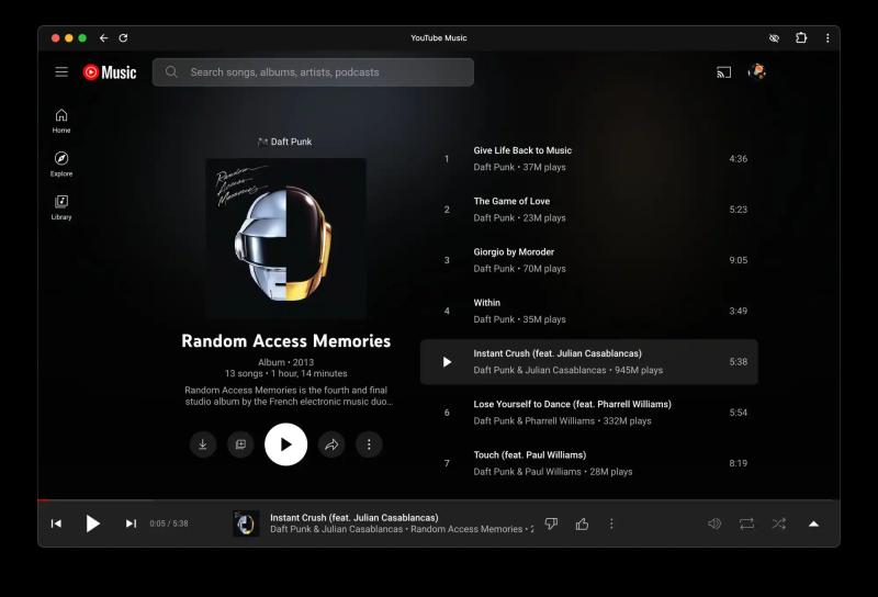 YouTube Music PWA для ПК получил значительные улучшения в 2024 году