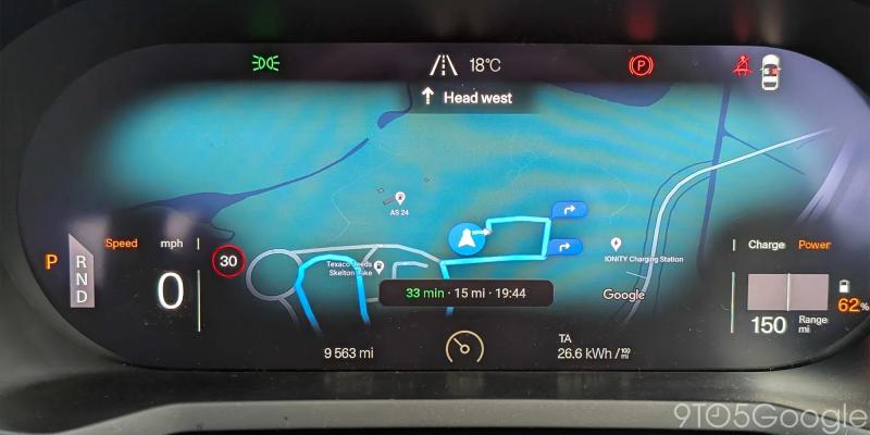 Android Automotive теперь показывает расстояние и время прибытия с помощью Google Maps
