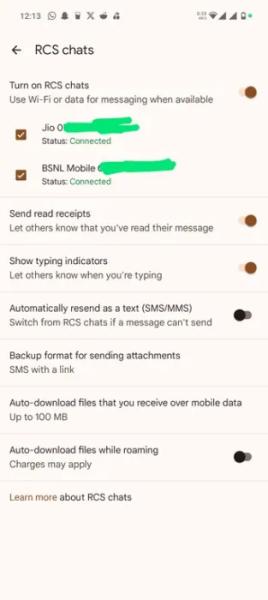 Google Messages добавляет поддержку для двух SIM-карт RCS