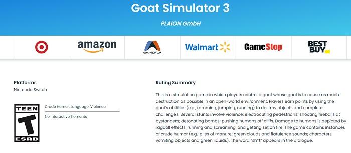 Похоже, что Goat Simulator 3 выйдет на Nintendo Switch: рейтинговое агентство ESRB подтверждает это