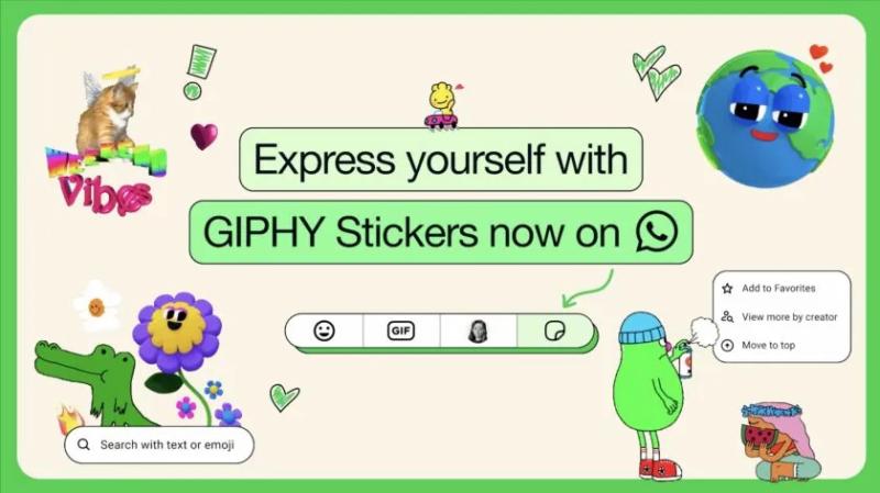 WhatsApp интегрирует Giphy для улучшенного поиска стикеров