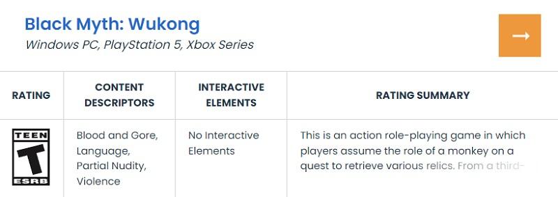 Похоже, Black Myth: Wukong вскоре выйдет на консолях Xbox Series — на это намекает возрастной рейтинг от ESRB