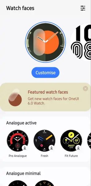 Samsung переносит новые циферблаты с Galaxy Watch 7 на более старые модели