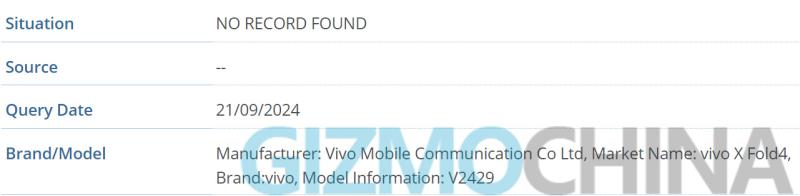 Vivo X Fold4 появился в базе данных IMEI, что знаменует его относительно скорый выход