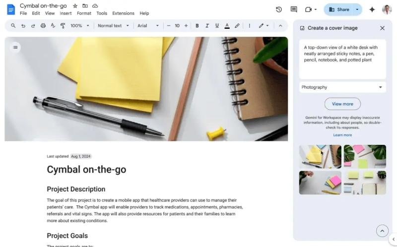 Google Docs внедряет генерацию изображений с помощью новейшей модели Imagen 3 через Gemini AI