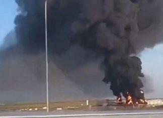 «“Вся база горит, глянь», — в Сети появились кадры атаки беспилотников на НПЗ «Атлас» на Ростовщине