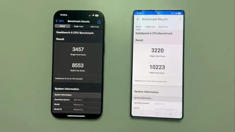 Производительность Samsung Galaxy S25 Ultra и iPhone 16 Pro Max сравнили в Geekbench и вот кто оказался мощнее