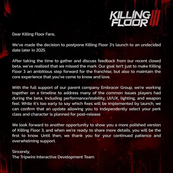 Killing Floor 3 не выйдет в марте: разработчики экстренно перенесли релиз шутера