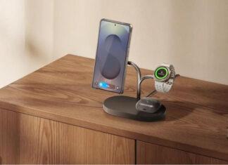 Samsung выпустила удобное устройство Qi2 для беспроводной зарядки сразу трех гаджетов Galaxy