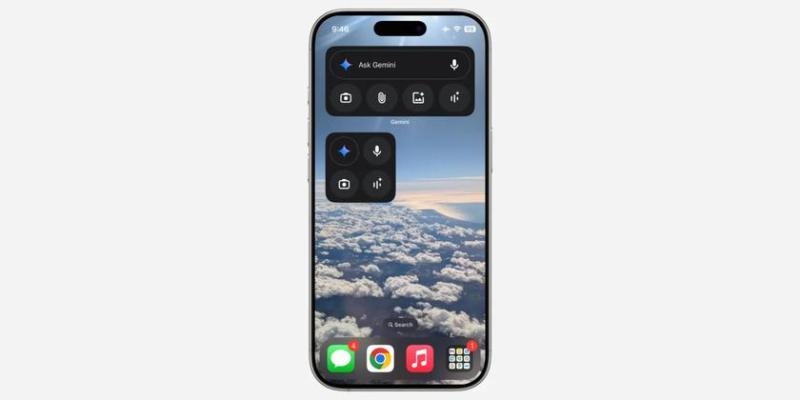 На iPhone появились новые виджеты Gemini - с микрофоном, камерой и Live-режимом