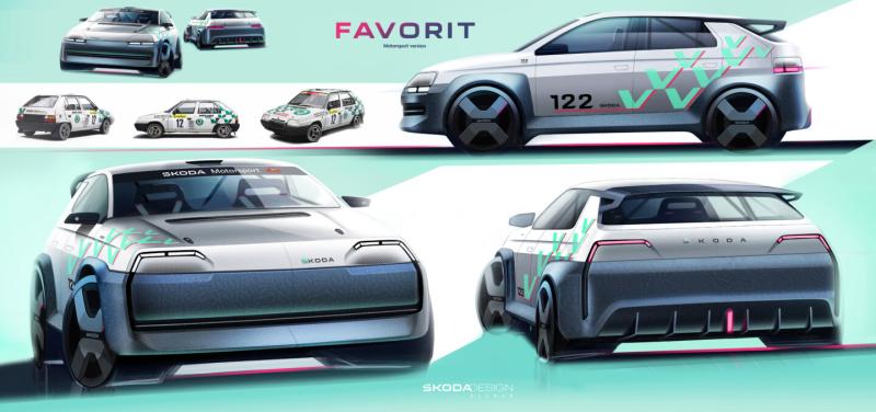 Дизайнеры Skoda переосмыслили модель Favorit конца 1980-х в современном стиле
