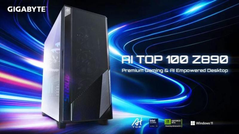 GIGABYTE презентует ПК AI TOP 100 Z890 с процессором Intel Ultra 9 и графикой RTX 5090 для максимальных нагрузок