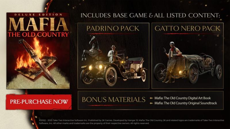 Hangar 13 объявила цены на Mafia: The Old Country: стандартное издание будет стоить $49.99, Deluxe - $59.99