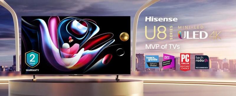 Hisense U8Q Mini LED TV: Новинка с 4K и Dolby Atmos доступна в Европе
