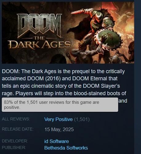 Первые игроки высоко оценили DOOM: The Dark Ages, но довольны шутером не все