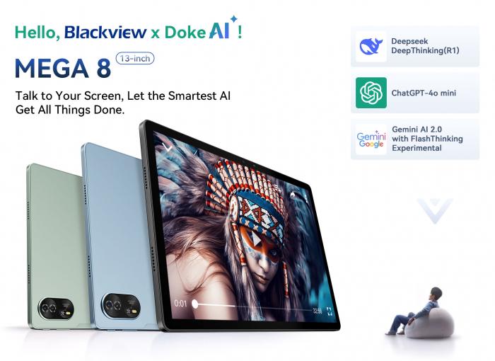Представлен 13-дюймовый планшет Blackview MEGA 8 с встроенным ИИ