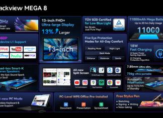 Представлен 13-дюймовый планшет Blackview MEGA 8 с встроенным ИИ