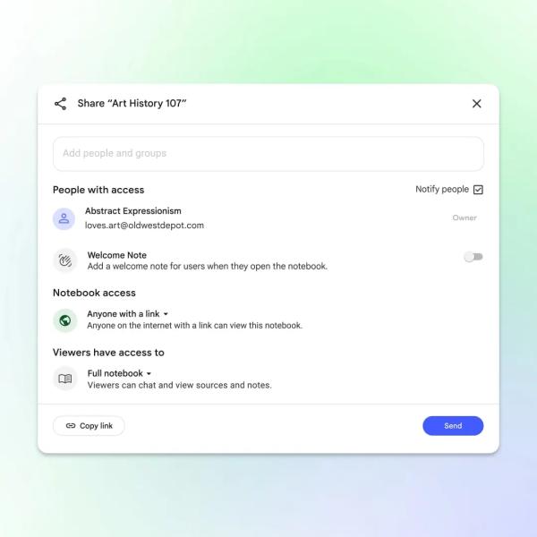 NotebookLM теперь позволяет делиться заметками так же легко, как в Google Docs