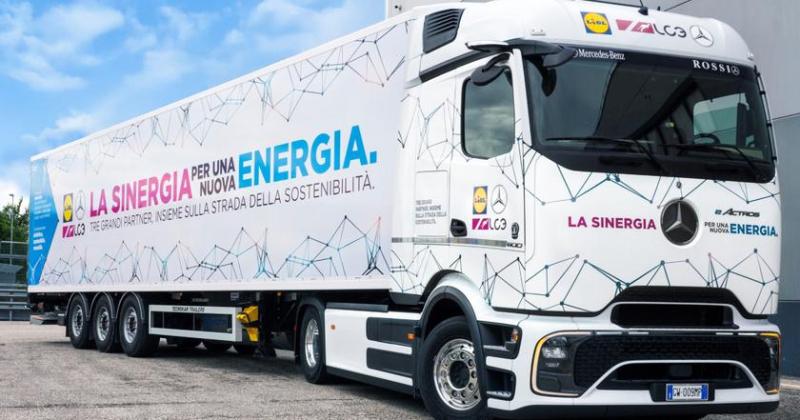 Сеть супермаркетов Lidl стала первым пользователем электрического Mercedes-Benz eActros 600 в Италии