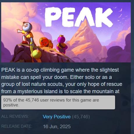 Большой успех маленькой игры: продажи PEAK превысили 5 млн копий