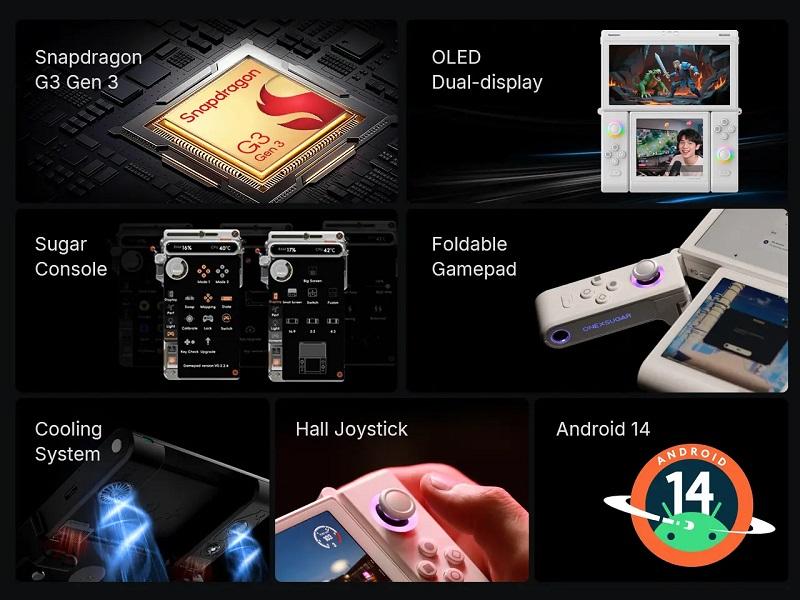 Концепт Nintendo DS в новом исполнении: представлена необычная портативная консоль OneXSugar Sugar 1 с двумя экранами и гибкой трансформацией