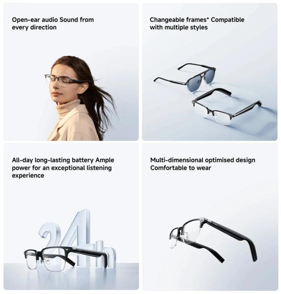 Xiaomi представила глобальную версию Smart Audio Glasses — стильных очков с функцией наушников