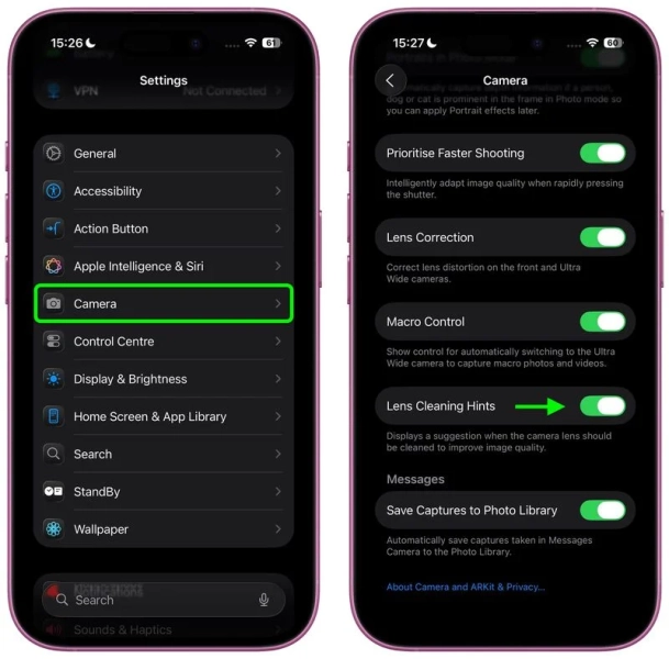 С iOS 26 iPhone научится просить почистить объектив камеры