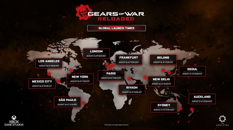 Карта доступnosti Gears of War: Reloaded