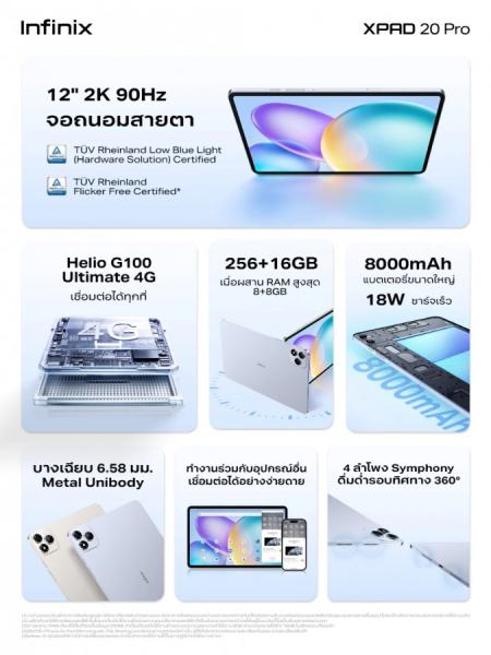 Официально представлен Infinix XPad 20 Pro - обновленный 12-дюймовый планшет с Helio G100 Ultimate