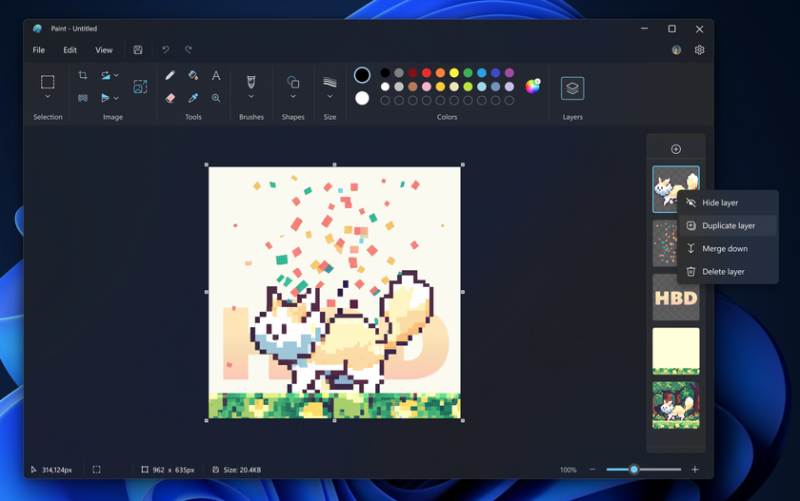 Редизайн и улучшенные инструменты: обзор Paint на Windows 11 DP